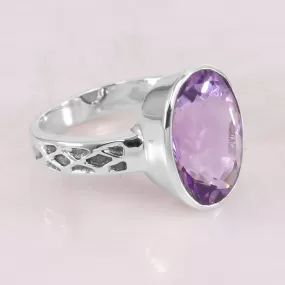 Amethyst Ring Amethyst Silver Ring Handmade Ring 925 Sterling Silver Ring Amethyst Gemstone Ring 12X16mm For Women's