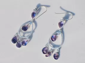 Delicate Amethyst Sterling Silver Earrings,Handmade Jewelry,Wedding Gift