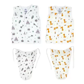 Muslin Jabla and Nappy Set- 100% Organic Cotton - Extra soft Langot & Jablas (Pair of 2)