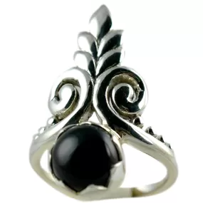 Natural Black Onyx 925 Solid Sterling Silver Handmade Ring, Size 3 to 14 US