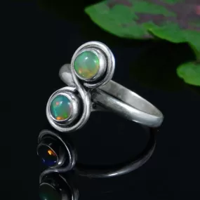 Natural Ethiopian Welo, 925 Sterling Silver, Fire Opal Exclusive Wedding Ring