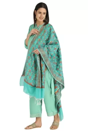 Sea Green Banarasi Dupatta