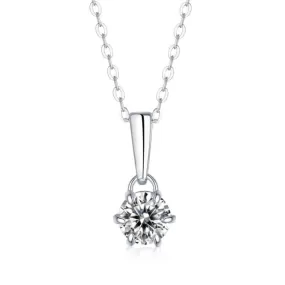 Sparkling Diamond Pendant Necklace - 925 Sterling Silver