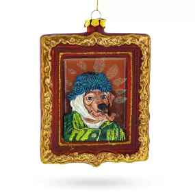 Van Gogh Inspired Dog with Bandaged Ear Portrait Ornament